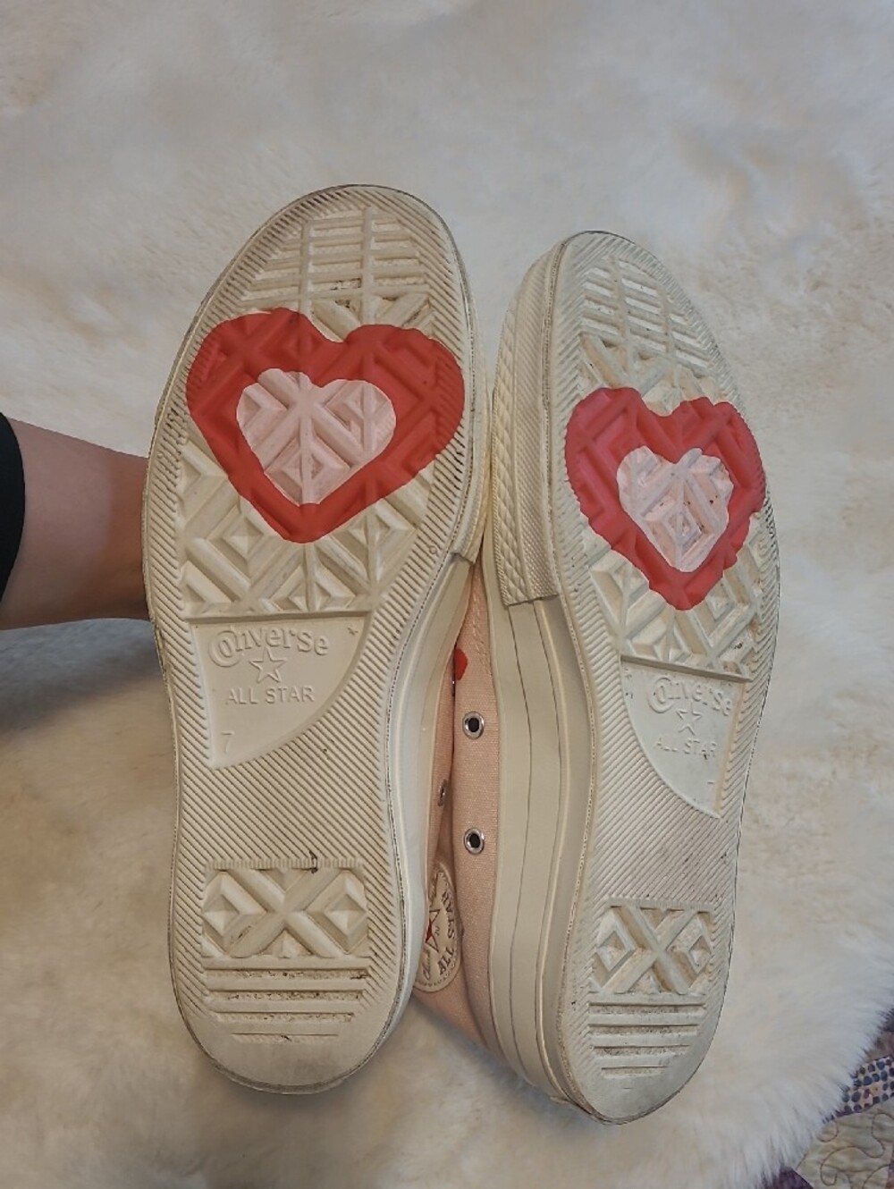 Converse High Top Chuck 70 Bling Accent Valentine Hearts Sneakers - Picture 10 of 12